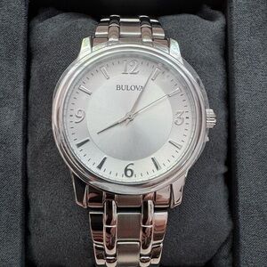 Bulova Classic Silver Stainless Steel Men’s Watch – New
